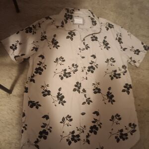 Denim & Flower Black Floral Casual Shirt